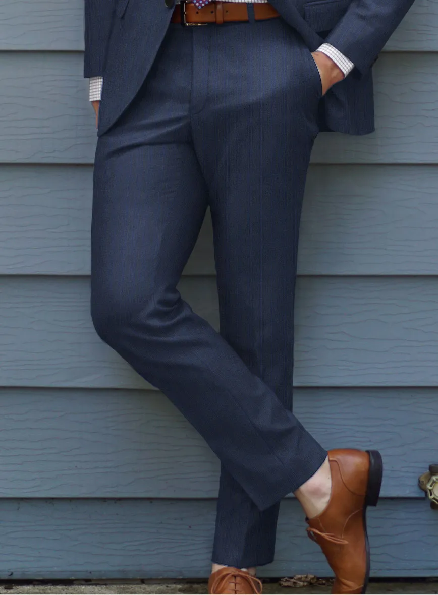 Scabal Londoner Erafin Stripe Blue Wool Suit