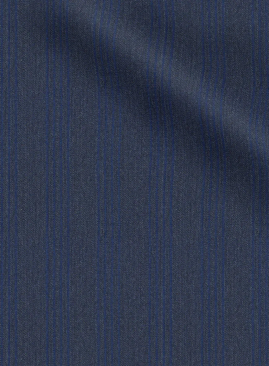 Scabal Londoner Erafin Stripe Blue Wool Suit