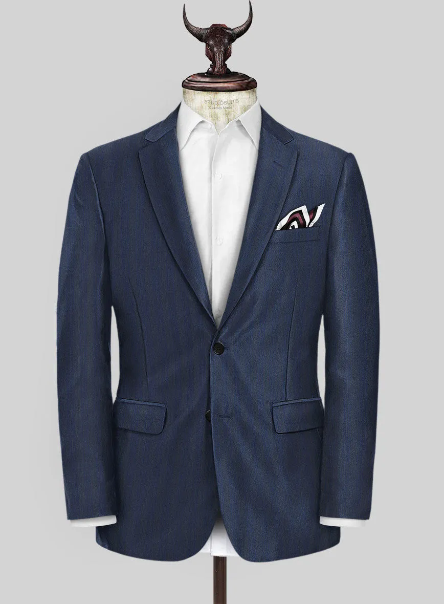 Scabal Londoner Erafin Stripe Blue Wool Suit