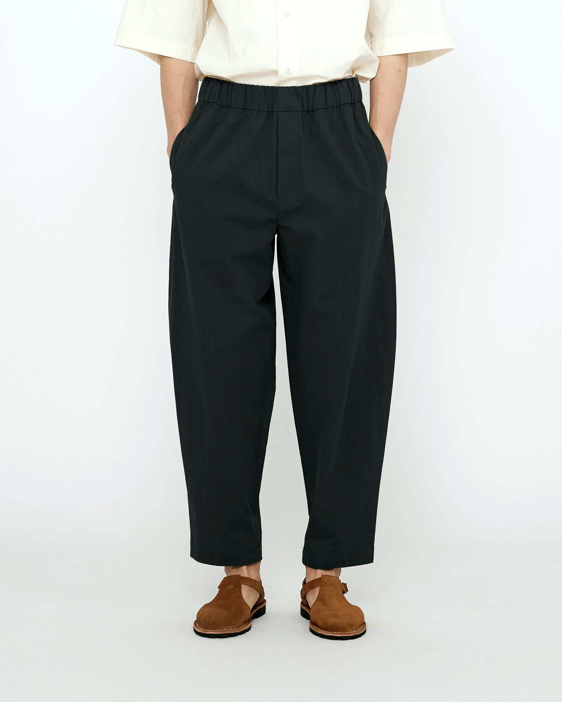 Signature Elastic Pull-Up Trouser - Cotton Edition - Black