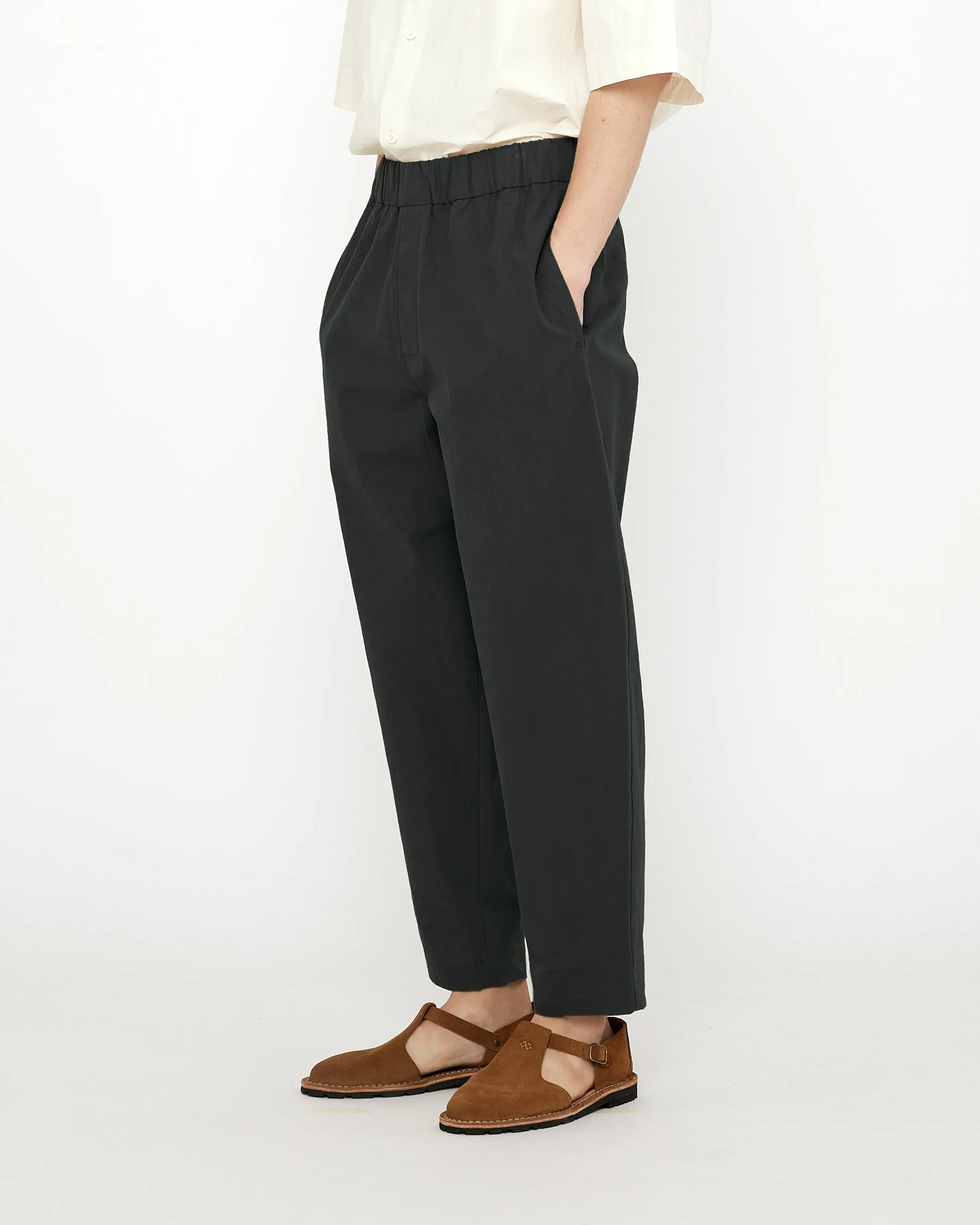 Signature Elastic Pull-Up Trouser - Cotton Edition - Black