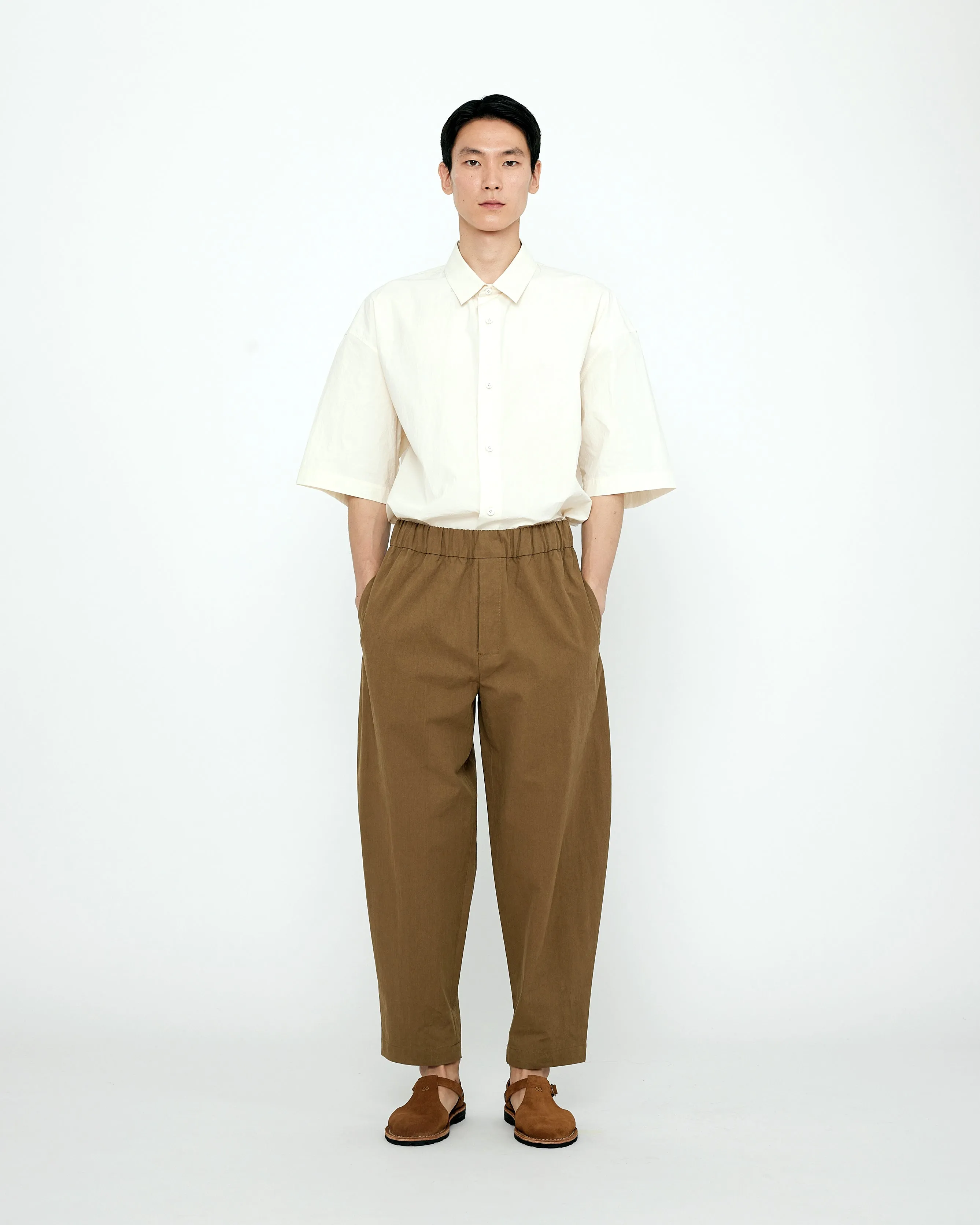 Signature Elastic Pull-Up Trouser - Cotton Edition - Brown