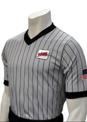 Smitty VHSL Grey Mesh V-Neck with Black Pinstripes