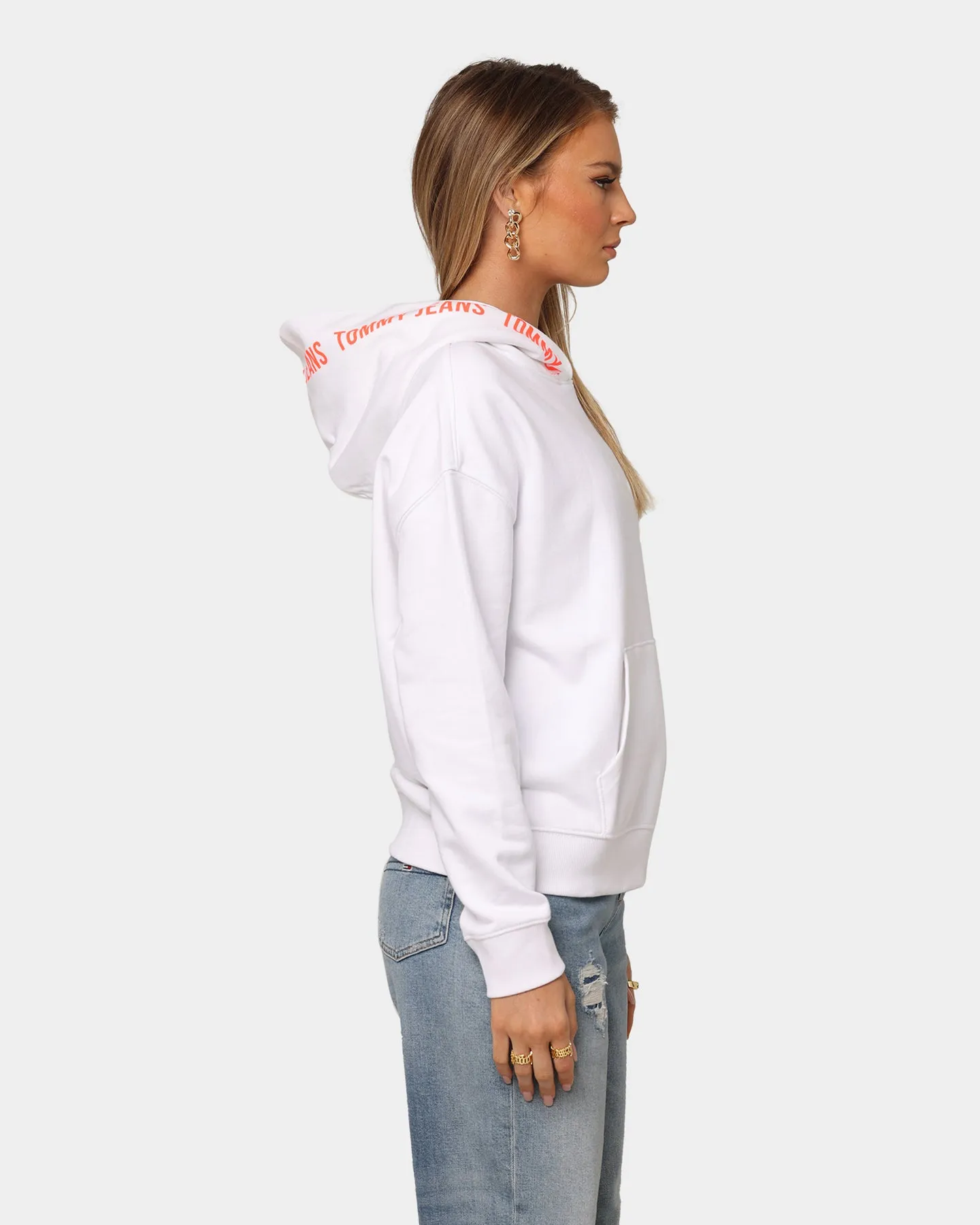 Tommy Jeans Women's Boxy Tape Hoodie White