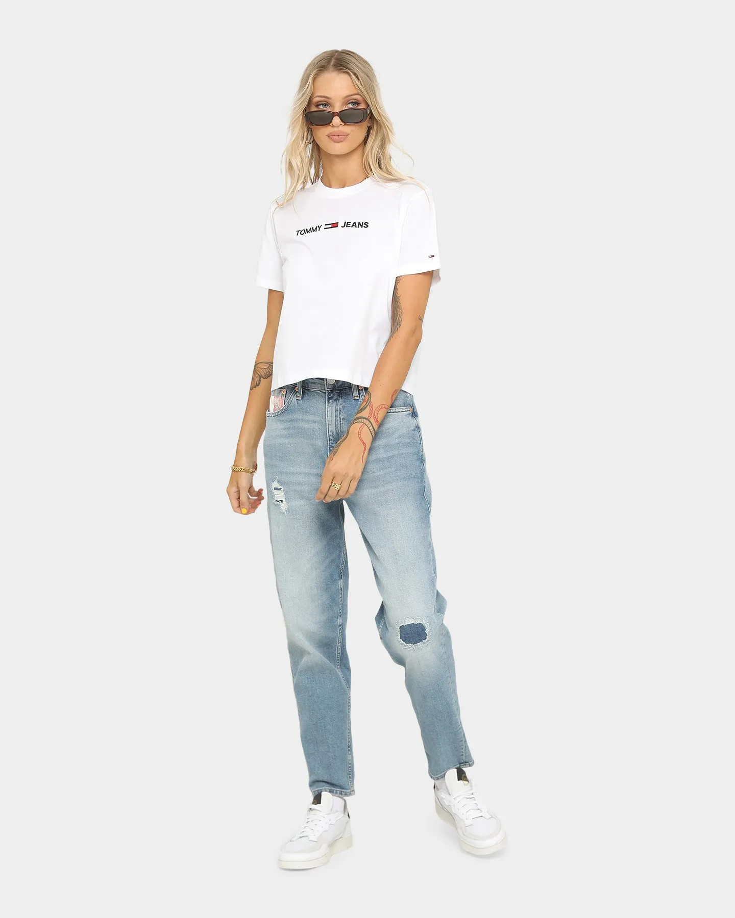 Tommy Jeans Women's TJW Modern Linear Logo T-Shirt White