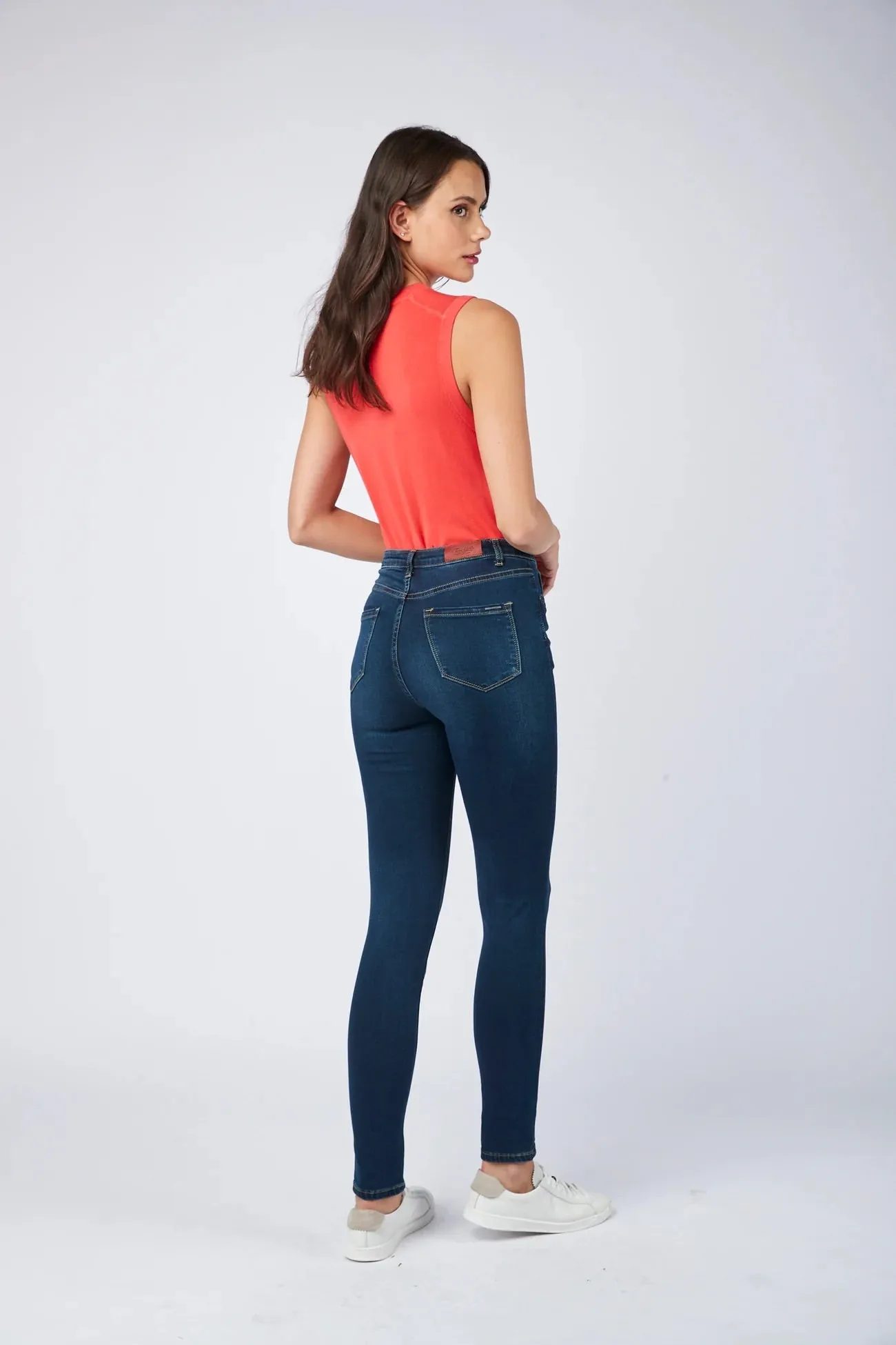 Toxik3 L185-J75 High Waisted Skinny Jeans - Navy Blue