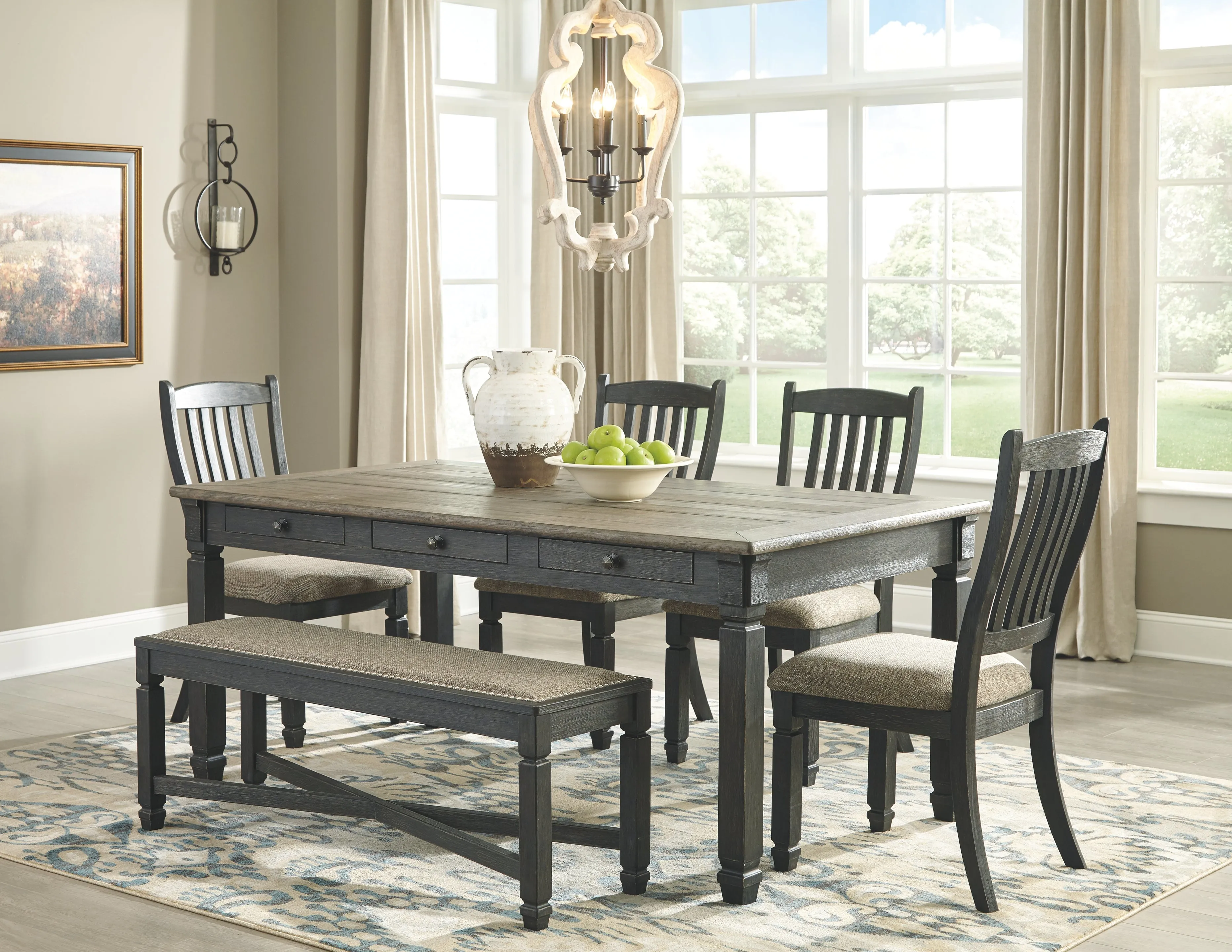 Tyler Creek D736 Black/Gray 6-Piece Dining Room Set