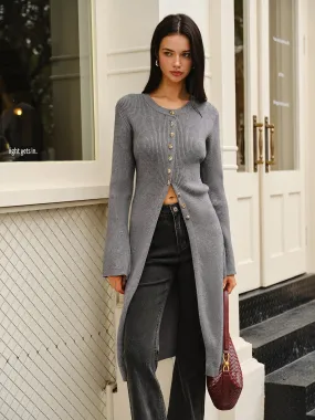 Versatile Metal Breasted Sweater Dress